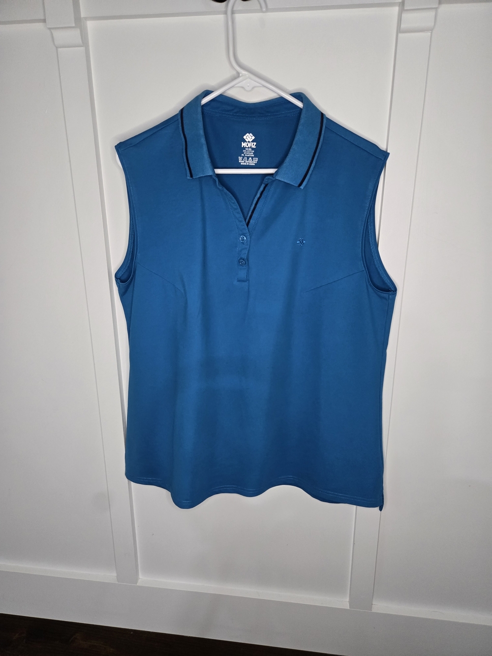 Mofiz Women's Sleeveless Polo - Teal Blue